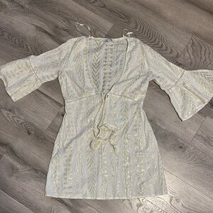 Elegant Cream and Gold Women's Dress